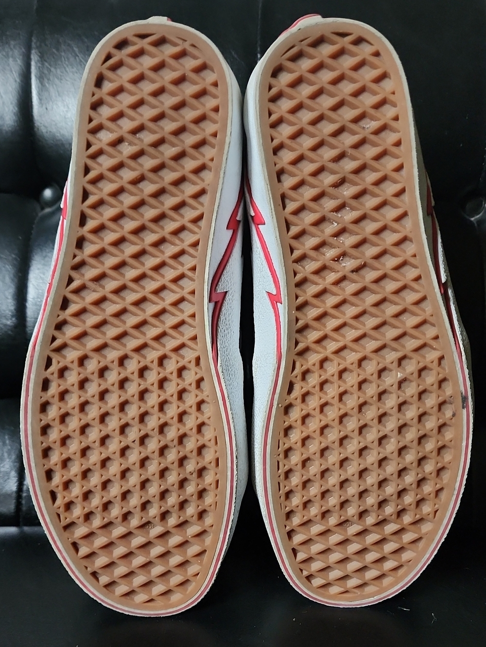 Vans Sk8-Hi Bolt Racing Red Black Lightning Bolt High Top Skate Sneakers 8.5 - Picture 11 of 12
